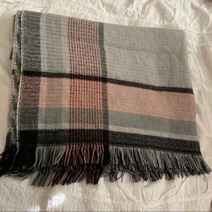 Express Cozy Pink Plaid Blanket Scarf